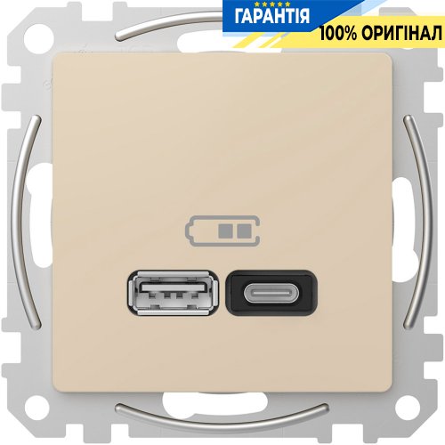 USB розетка тип A+C (45 Вт) Schneider Electric Sedna Design SDD112404, колір - бежевий