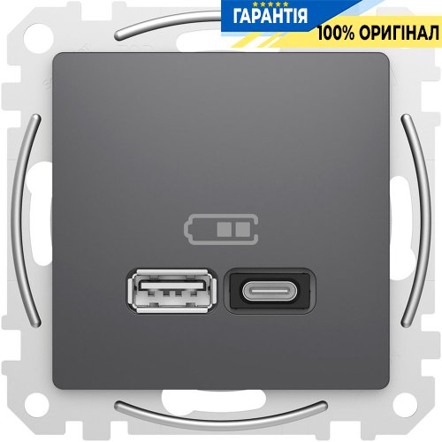 USB розетка тип A+C (45 Вт) Schneider Electric Sedna Design SDD114404, колір - чорний