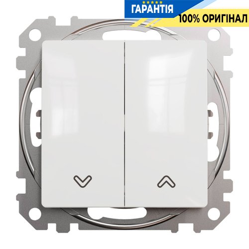 Кнопковий вимикач для жалюзі 2-кл Schneider Electric Sedna Design SDD111114, колір - білий