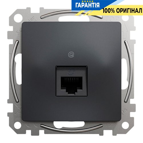 Комп'ютерна розетка RJ45 кат. 6 UTP Schneider Electric Sedna Design SDD114461, колір - чорний
