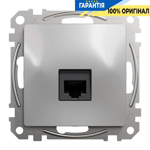 Компьютерная розетка RJ45 кат. 6 UTP Schneider Electric «Sedna Design» SDD113461, цвет - алюминий