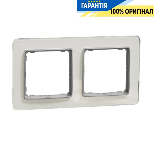 Рамка 2-місна Schneider Electric Sedna Elements SDD360802, колір - біле скло