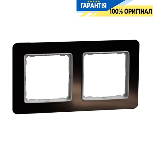 Рамка 2-місна Schneider Electric Sedna Elements SDD361802, колір - чорне скло
