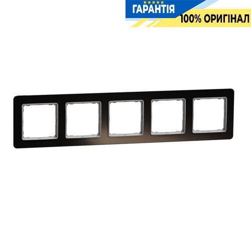 Рамка 5-местная Schneider Electric «Sedna Elements» SDD361805, цвет - черное стекло