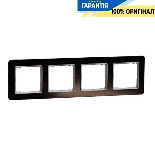 Рамка 4-місна Schneider Electric Sedna Elements SDD361804, колір - чорне скло