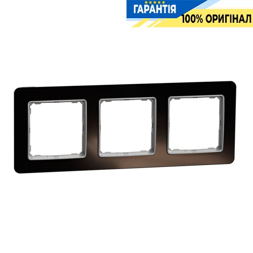 Рамка 3-местная Schneider Electric «Sedna Elements» SDD361803, цвет - черное стекло