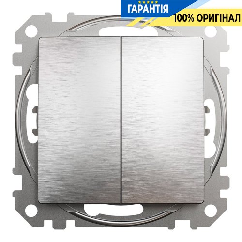 Переключатель 2-кл Schneider Electric «Sedna Elements» SDD170108, цвет - матовый алюминий