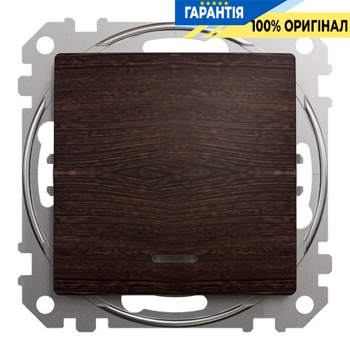Перемикач з підсвічуванням 1-кл Schneider Electric Sedna Elements SDD181106L, колір - венге