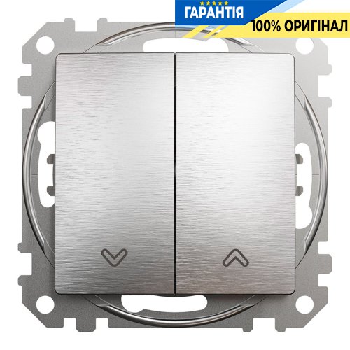 Выключатель для жалюзи 2-кл Schneider Electric «Sedna Elements» SDD170104, цвет - матовый алюминий