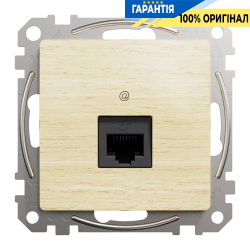 Компьютерная розетка RJ45 кат. 5е UTP Schneider Electric «Sedna Elements» SDD180451, цвет - береза
