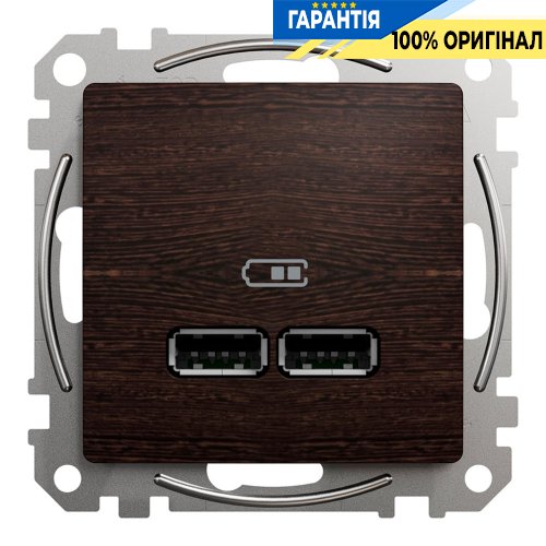 USB розетка тип A+A 2,1A «Sedna Elements» Schneider Electric SDD181401, цвет - венге