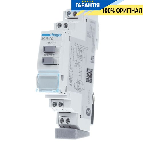 Таймер цифровий тижневий, 1-канал + Bluetooth, запас ходу 10 років Hager (Хагер) EGN100