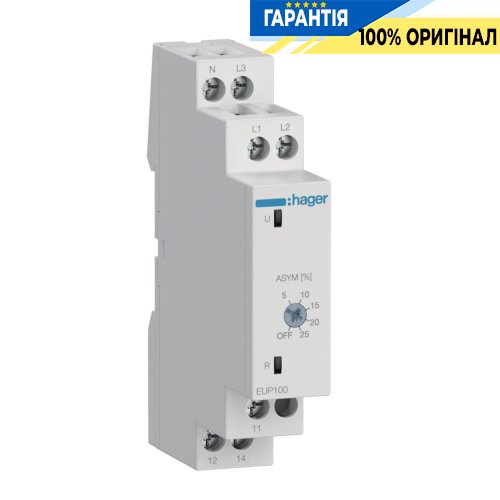 Реле контролю фаз, 3P(N), 1ПК, Hager (Хагер) EUP100