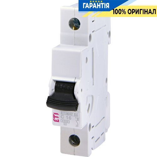 Автоматический выключатель 1p, C, 16A, (4,5 kA) ETIMAT S4 ETI 1910030