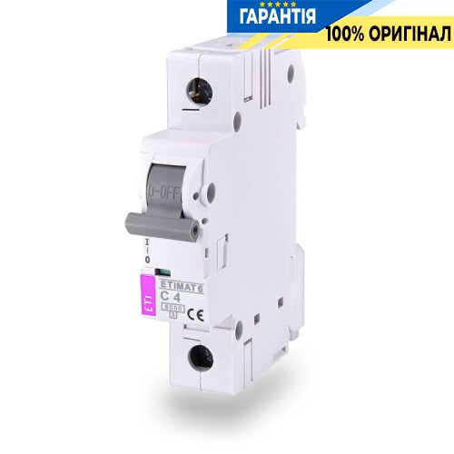 Автоматичний вимикач ETI ETIMAT 6 1p B 1А (6 kA) 2111509
