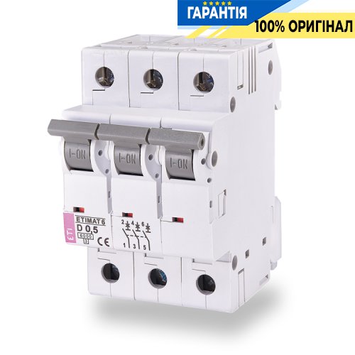 Автоматичний вимикач ETI ETIMAT 6 3p B 40А (6 kA) 2115520