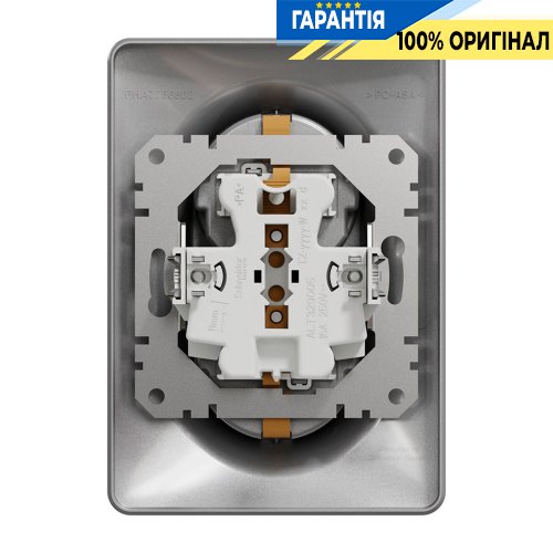 Розетка 2-а з з/к зі шторками Schneider Electric Sedna Design SDD313221, колір - алюміній