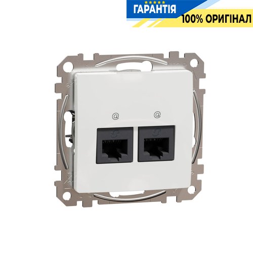 Комп'ютерна розетка 2-місна RJ45 кат. 5е UTP Schneider Electric "Sedna Design" SDD111452, колір - білий