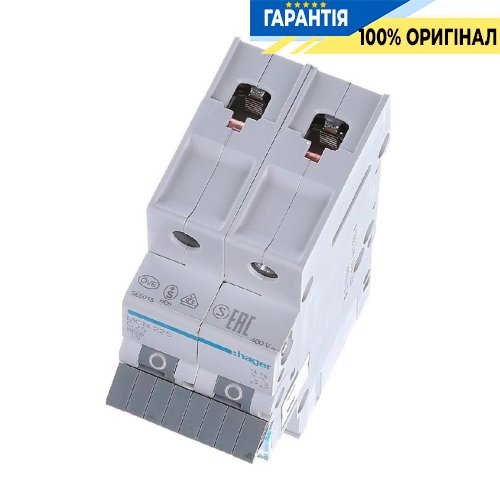 Автоматичний вимикач Hager 2-P, 25A, хар-ка C, 6kA, MCN225