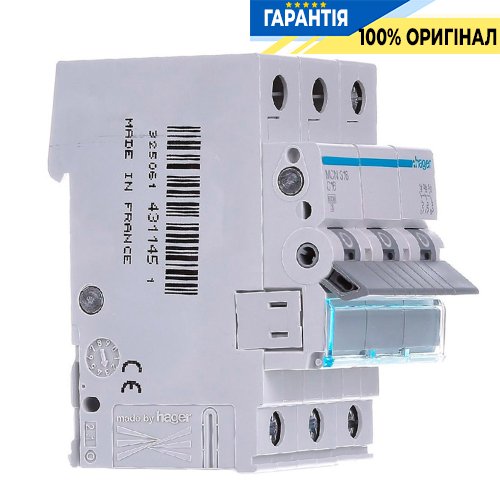 Автоматический выключатель Hager 3-P, 6A, хар-ка C, 6kA, MCN306