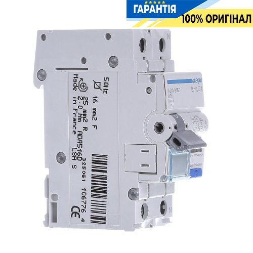 Дифавтомат 1P+N, 6kA, C-10A, 300mA, A, Hager (Хагер) AFA960D