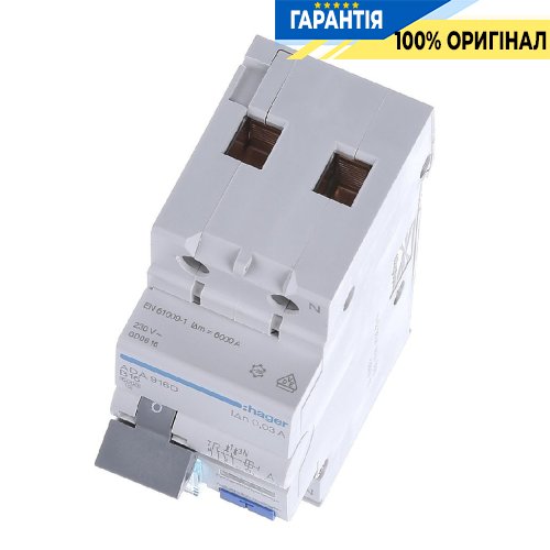 Дифавтомат 1P+N, 6kA, C-10A, 300mA, A, Hager (Хагер) AFA960D