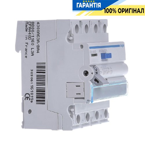 Дифреле 4P, 6kA, 40A, 300mA, A, S, Hager (Хагер) CPA440D