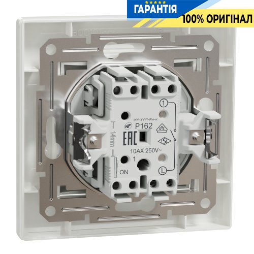 Вимикач самозатискний 1-клавішний Asfora, (білий) Schneider Electric EPH0100121
