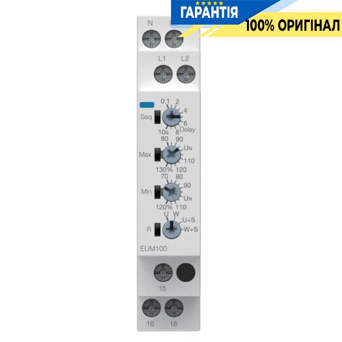 Реле контролю фаз та напруги без затр. на увімкн., 1P+N/3P(N) 1ПК, Hager (Хагер) EUM100