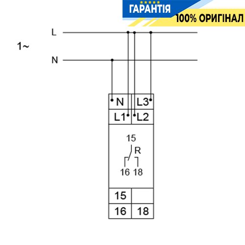Реле контролю фаз та напруги без затр. на увімкн., 1P+N/3P(N) 1ПК, Hager (Хагер) EUM100