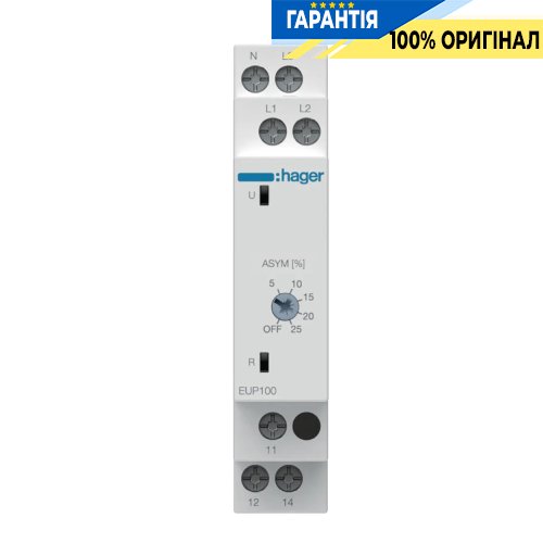Реле контролю фаз, 3P(N), 1ПК, Hager (Хагер) EUP100