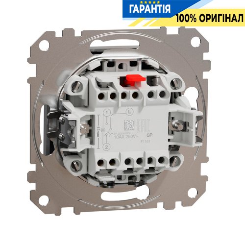 Кнопковий перемикач 1-кл Schneider Electric Sedna Design SDD113116, колір - алюміній