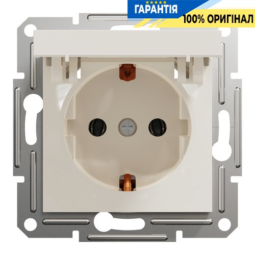 Розетка з кришкою із заземленням Schneider Electric Asfora EPH3170123, крем (без рамки) | ELECTRICA.NET.UA