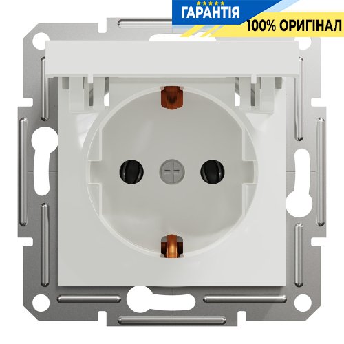 Розетка із кришкою із заземленням Schneider Electric Asfora EPH3170121, біла (без рамки) | ELECTRICA.NET.UA