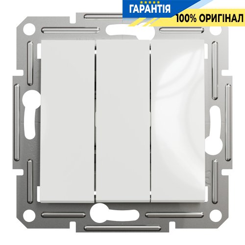 Вимикач 3-клавішний Schneider Electric Asfora EPH2170121, білий (без рамки) | ELECTRICA.NET.UA