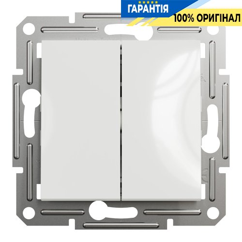 Переключатель 2-клавишный Schneider Electric Asfora EPH0670121, белый (без рамки) | ELECTRICA.NET.UA