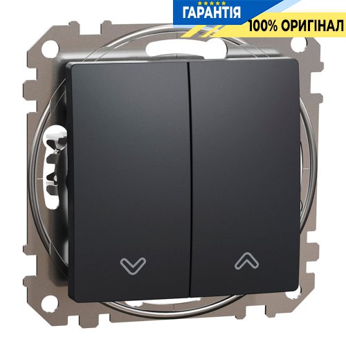 Кнопковий вимикач для жалюзі 2-кл Schneider Electric Sedna Design SDD114114, колір - чорний