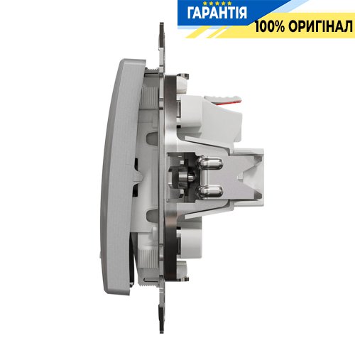 Вимикач із підсвічуванням 1-кл Schneider Electric «Sedna Design» SDD113101L, колір - алюміній