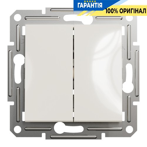 Вимикач 2-клавішний Schneider Electric Asfora EPH0370123, крем (без рамки) | ELECTRICA.NET.UA