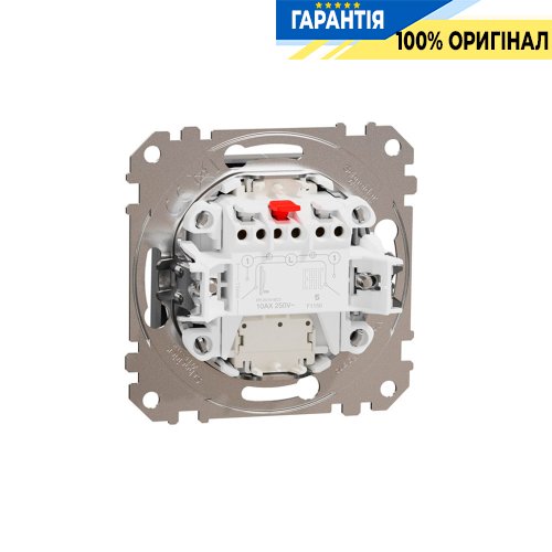 Вимикач із підсвічуванням 2-кл Schneider Electric «Sedna Design» SDD113105L, колір - алюміній