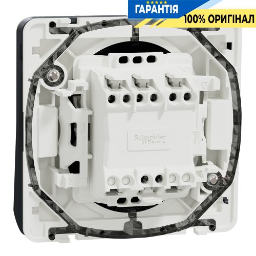 Механізм 2-клавішного вимикача кнопкового IP55, чорний, Schneider Electric Mureva Styl MUR35326 | ELECTRICA.NET.UA