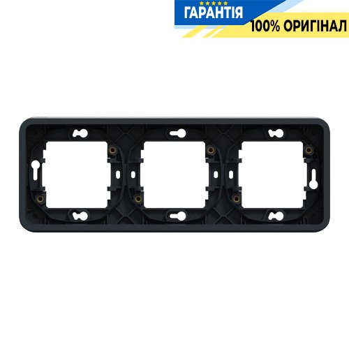 Рамка тримісна горизонтальна IP55, чорна, Schneider Electric Mureva Styl MUR34109 | ELECTRICA.NET.UA