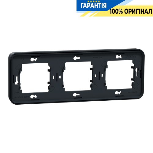 Рамка тримісна горизонтальна IP55, чорна, Schneider Electric Mureva Styl MUR34109 | ELECTRICA.NET.UA