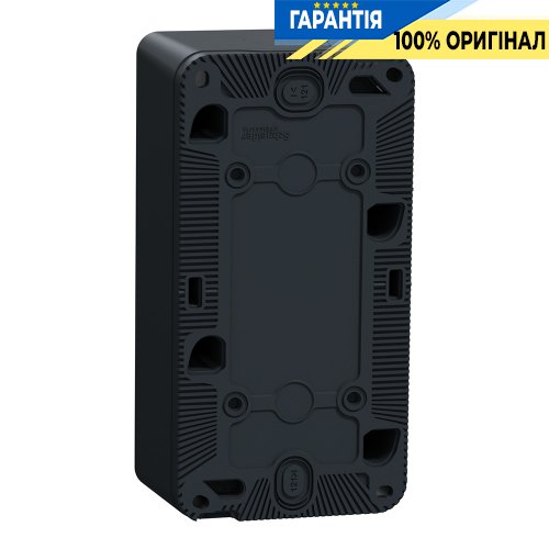 Двомісний бокс, зовнішній монтаж вертикальний, IP55, чорний, Schneider Electric Mureva Styl MUR37912 | ELECTRICA.NET.UA