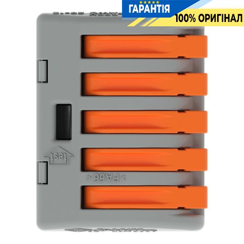 Клеммник Wago 5 (монолитных или многожильных провода) х 0,08-4 мм 32A Cu (222-415)