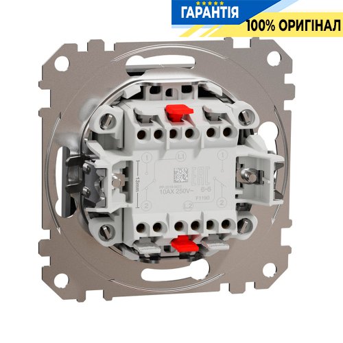 Переключатель 2-кл Schneider Electric «Sedna Design» SDD113108, цвет - алюминий