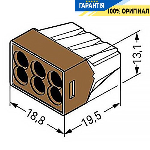 Клемний з'єднувач Wago 6 (монолітних дротів) 773-606 (0,5-4,0 мм²²)