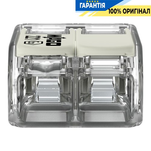 Клеммник Wago 2 (монолитных) х от 0,5 до 6 мм² (30А) Сu 221-682