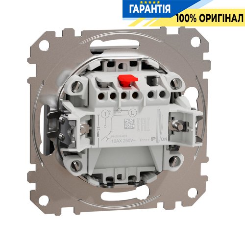 Кнопковий вимикач 1-кл Schneider Electric Sedna Design SDD113111, колір - алюміній