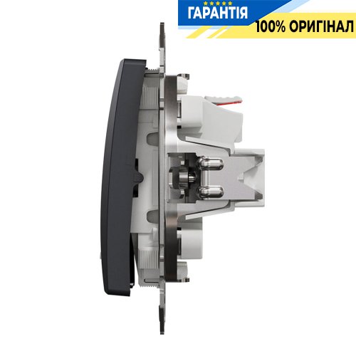 Вимикач із підсвічуванням 1-кл Schneider Electric «Sedna Design» SDD114101L, колір - чорний